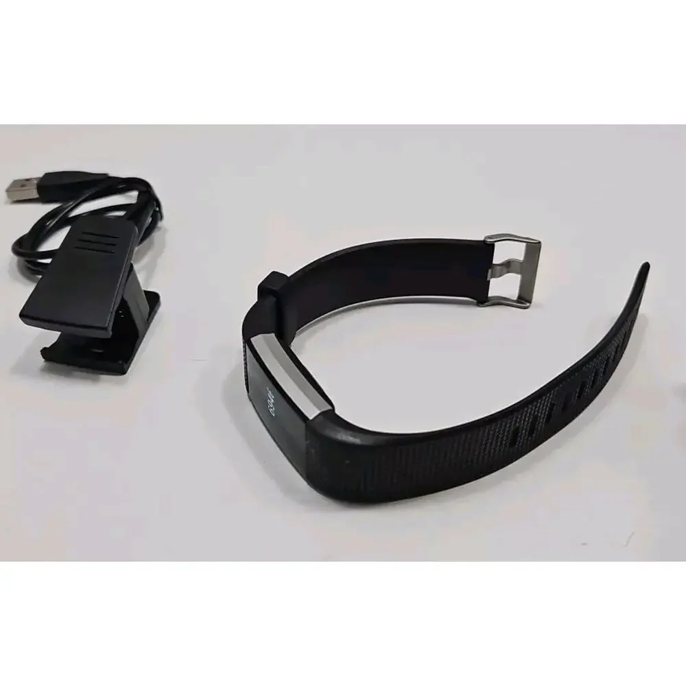 Fitbit Charge 2 Activity Tracker - Silver Black Band With Charger F30